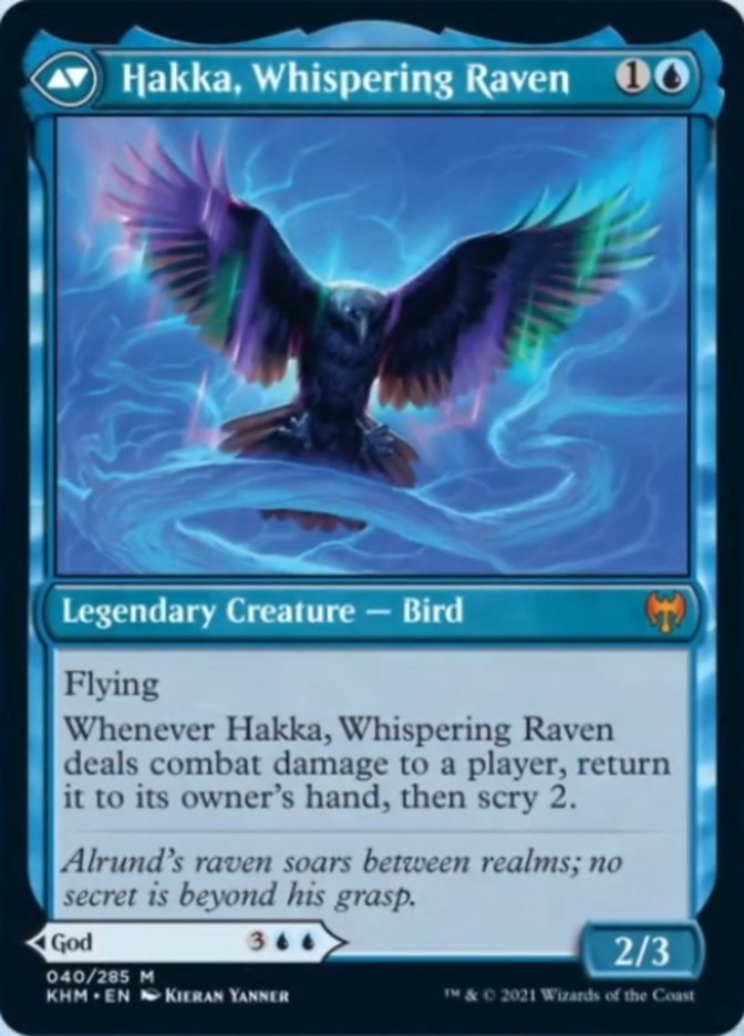 Alrund, God of the Cosmos // Hakka, Whispering Raven (KHM-040) - Kaldheim Foil