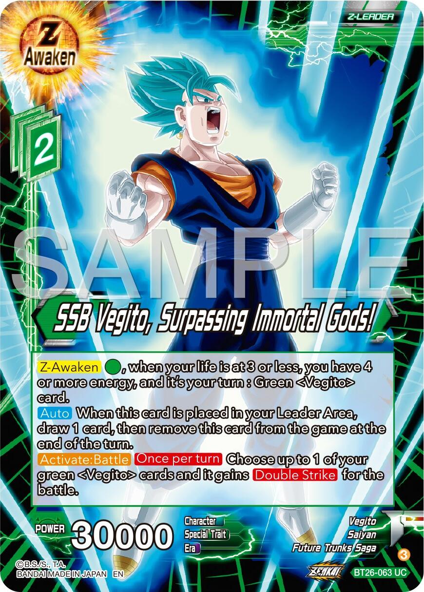 SSB Vegito, Surpassing Immortal Gods! (BT26-063) [Ultimate Advent] Parallel Foil
