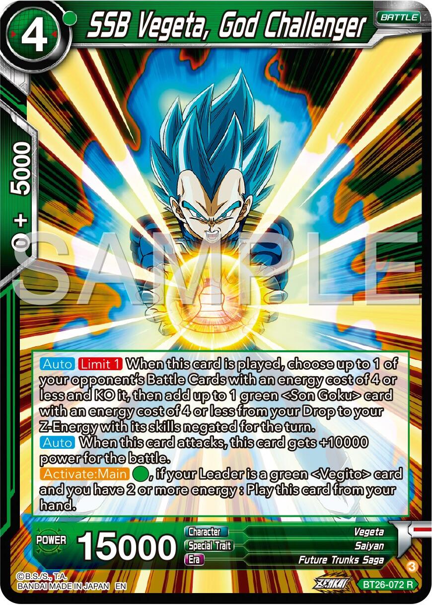 SSB Vegeta, God Challenger (BT26-072) [Ultimate Advent] Parallel Foil