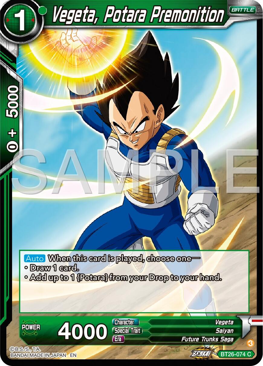 Vegeta, Potara Premonition (BT26-074) [Ultimate Advent] Parallel Foil