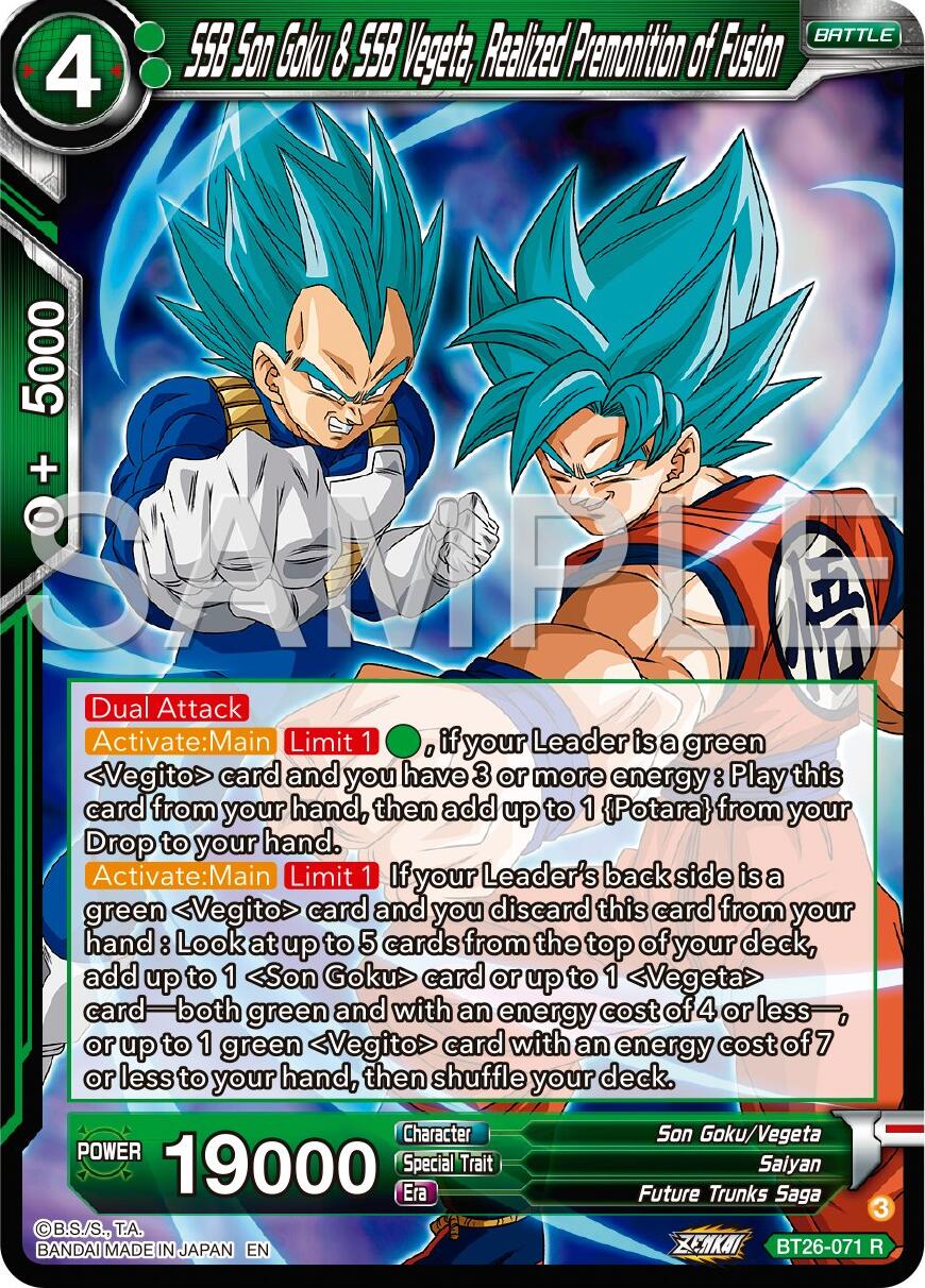 SSB Son Goku & SSB Vegeta, Realized Premonition of Fusion (BT26-071) [Ultimate Advent] Parallel Foil