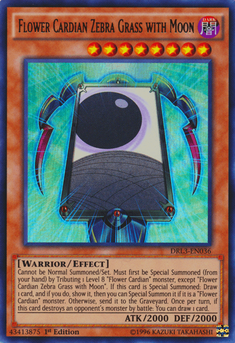 Flower Cardian Zebra Grass with Moon [DRL3-EN036] Ultra Rare - Josh's Cards