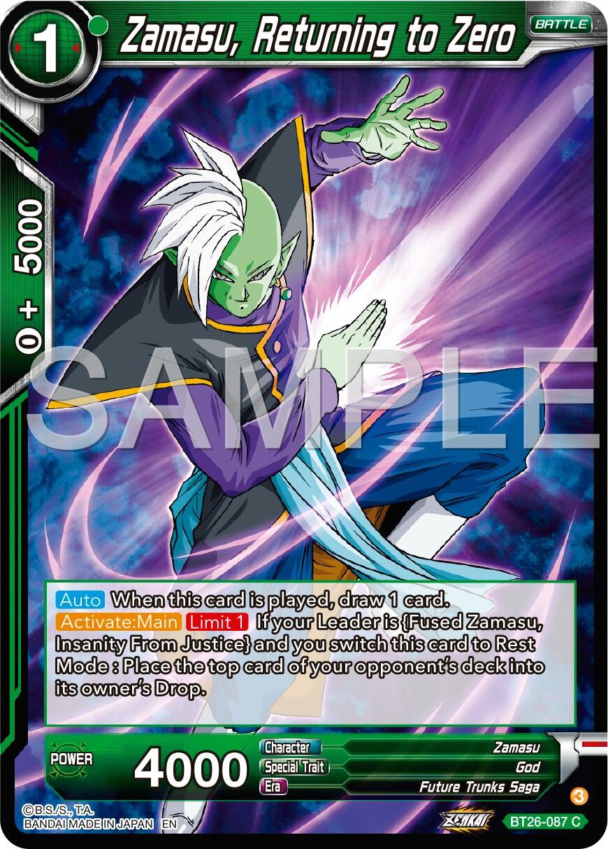 Zamasu, Returning to Zero (BT26-087) [Ultimate Advent] Parallel Foil