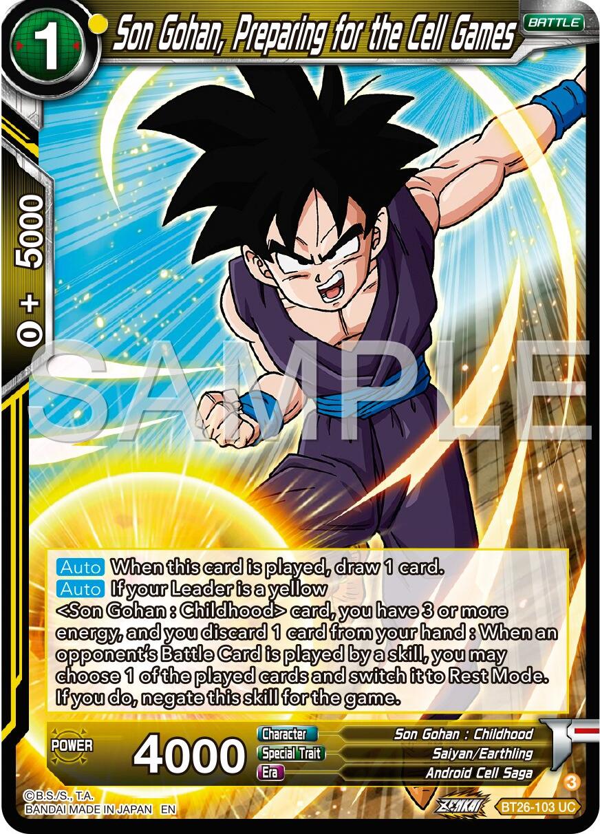 Son Gohan, Preparing for the Cell Games (BT26-103) [Ultimate Advent] Parallel Foil