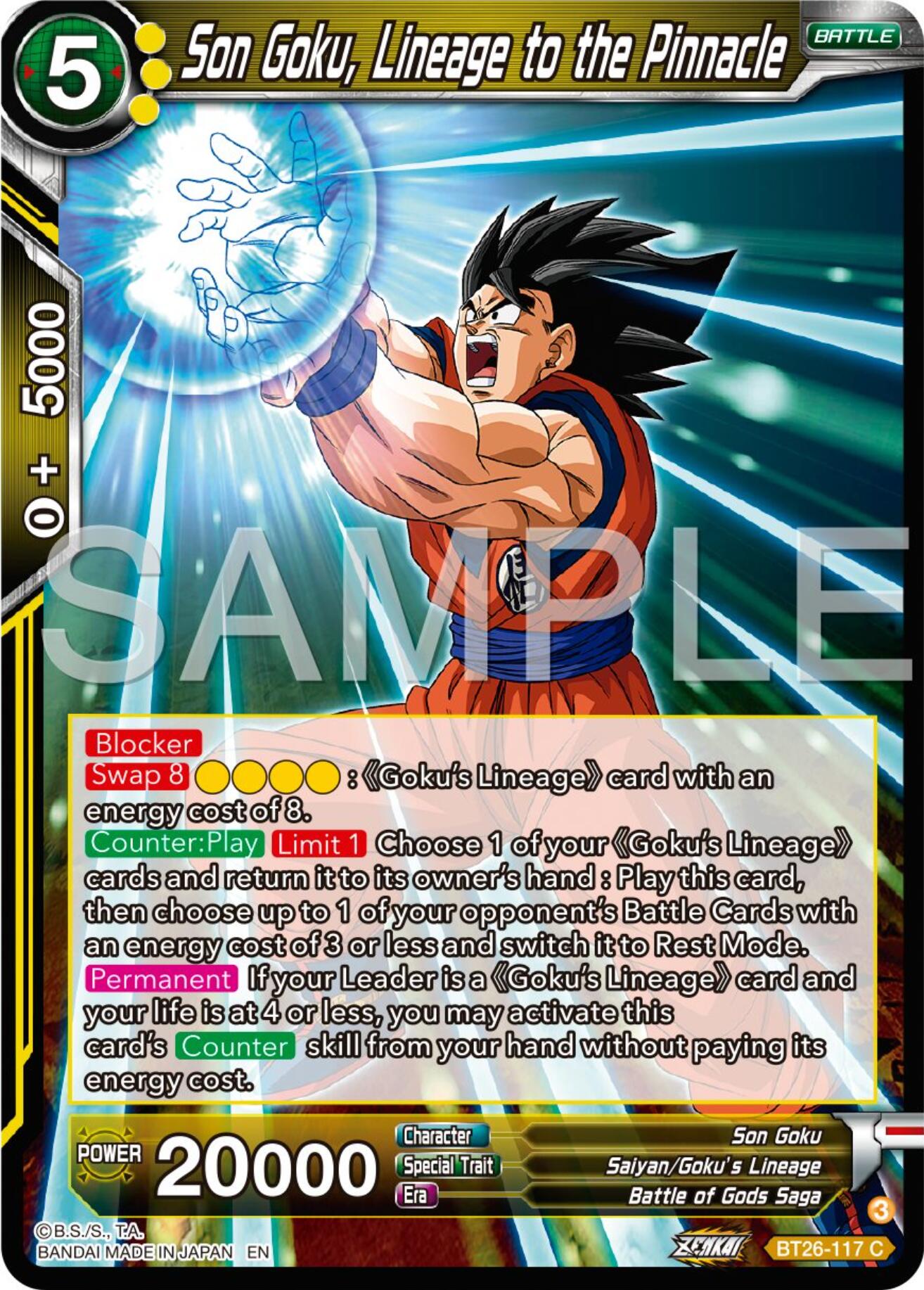 Son Goku, Lineage to the Pinnacle (BT26-117) [Ultimate Advent] Parallel Foil