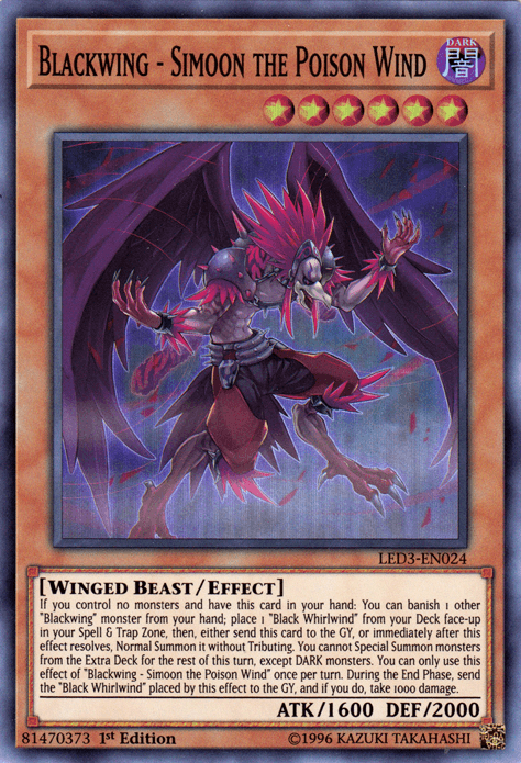 Blackwing - Simoon the Poison Wind [LED3-EN024] Super Rare - Josh's Cards