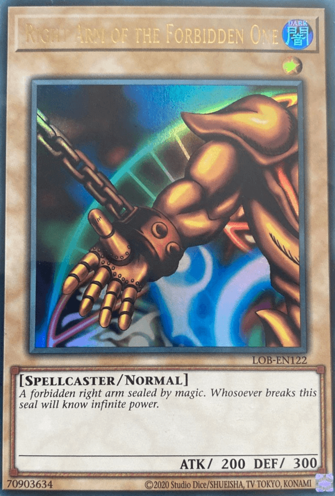 Right Arm of the Forbidden One (25th Anniversary) [LOB-EN122] Ultra Rare - Josh's Cards