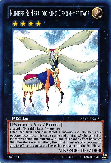 Number 8: Heraldic King Genom-Heritage [ABYR-EN045] Super Rare - Josh's Cards