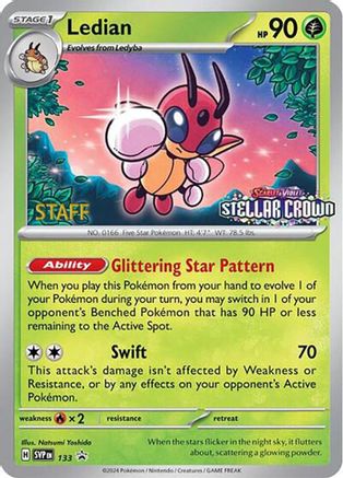 Ledian (Prerelease) [Staff] 133 - SV Scarlet & Violet Promo Cards Reverse Holofoil