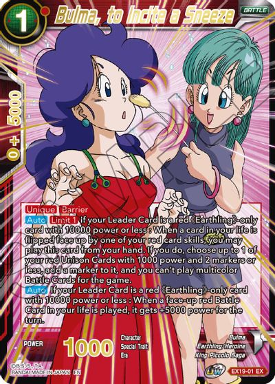 Bulma, to Incite a Sneeze (EX19-01) [Special Anniversary Set 2021] Parallel Foil