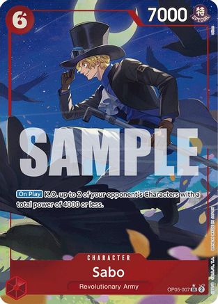 Sabo (OP05-007) (Alternate Art) (OP05-007) - Premium Booster -The Best- Foil