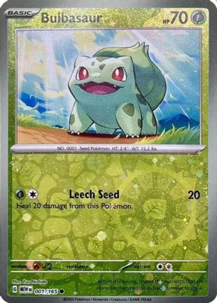 Bulbasaur (Reverse Cosmos Holo) (Costco Exclusive) 001/165 - Miscellaneous Cards & Products Holofoil