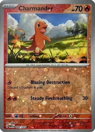 Charmander (Reverse Cosmos Holo) (Costco Exclusive) 004/165 - Miscellaneous Cards & Products Holofoil