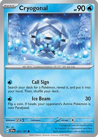 Cryogonal 47 - SV08 Surging Sparks Reverse Holofoil