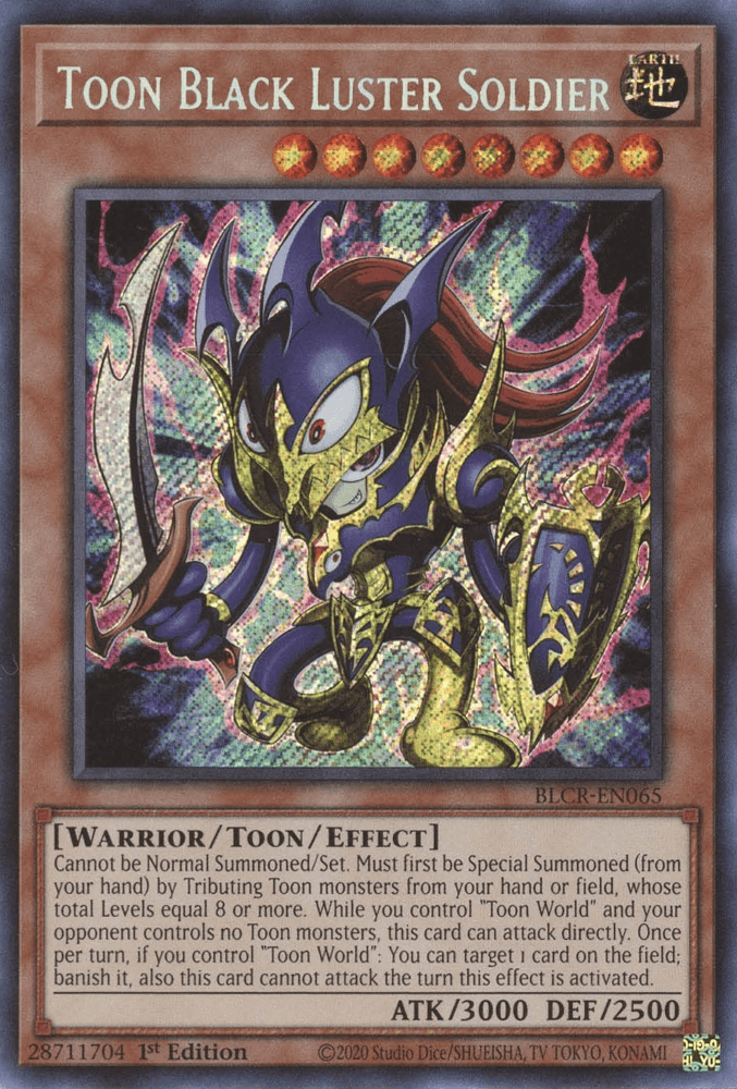 Toon Black Luster Soldier [BLCR-EN065] Secret Rare - Josh's Cards