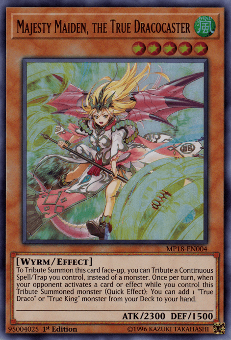 Majesty Maiden, the True Dracocaster [MP18-EN004] Ultra Rare - Josh's Cards