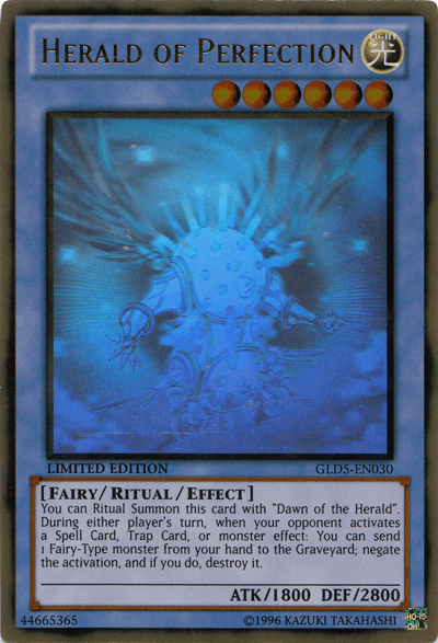 Herald of Perfection [GLD5-EN030] Ghost/Gold Rare - Josh's Cards