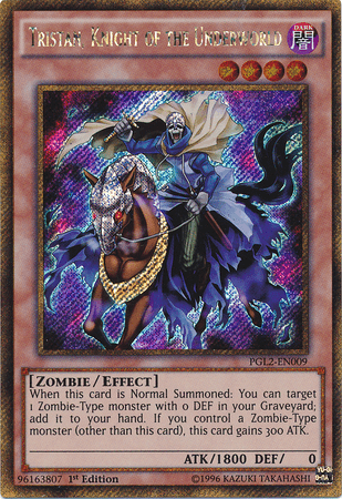 Tristan, Knight of the Underworld [PGL2-EN009] Gold Secret Rare - Josh's Cards