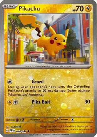 Pikachu (Reverse Cosmos Holo) 018/091 - Miscellaneous Cards & Products Reverse Holofoil