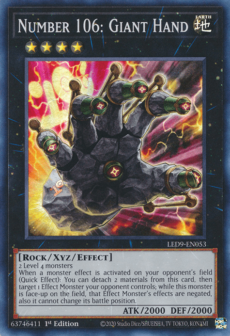 Number 106: Giant Hand [LED9-EN053] Super Rare - Josh's Cards