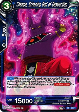 Champa, Scheming God of Destruction (XD1-03) [Assault of the Saiyans] Parallel Foil