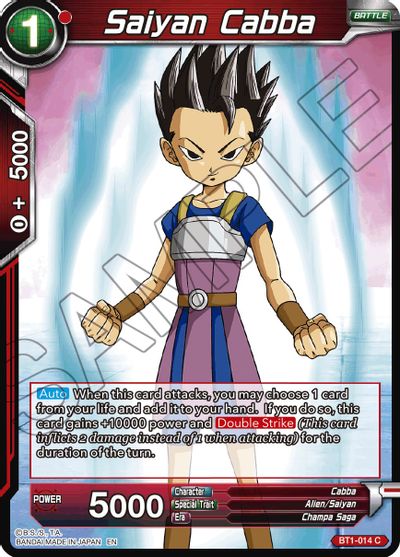 Saiyan Cabba (Reprint) (BT1-014) [Battle Evolution Booster] Parallel Foil