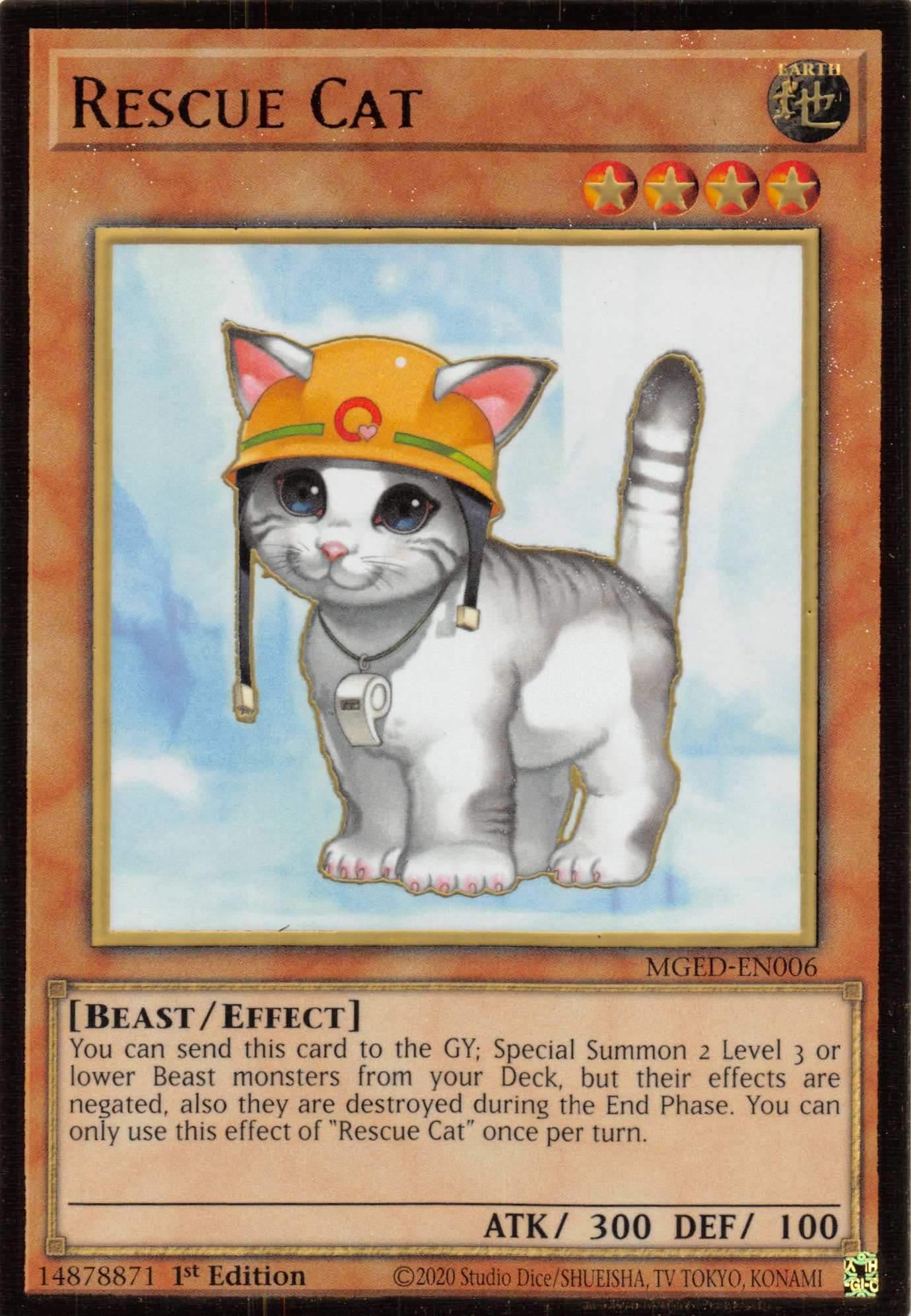Rescue Cat [MGED-EN006] Gold Rare - Josh's Cards