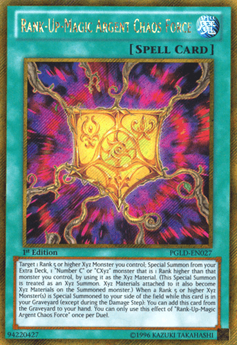 Rank-Up-Magic Argent Chaos Force [PGLD-EN027] Gold Secret Rare - Josh's Cards