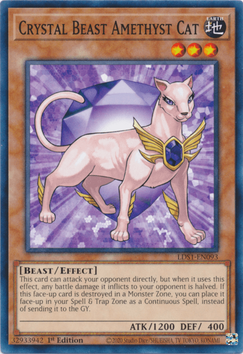Crystal Beast Amethyst Cat [LDS1-EN093] Common - Josh's Cards