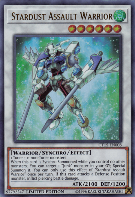 Stardust Assault Warrior [CT15-EN008] Ultra Rare - Josh's Cards