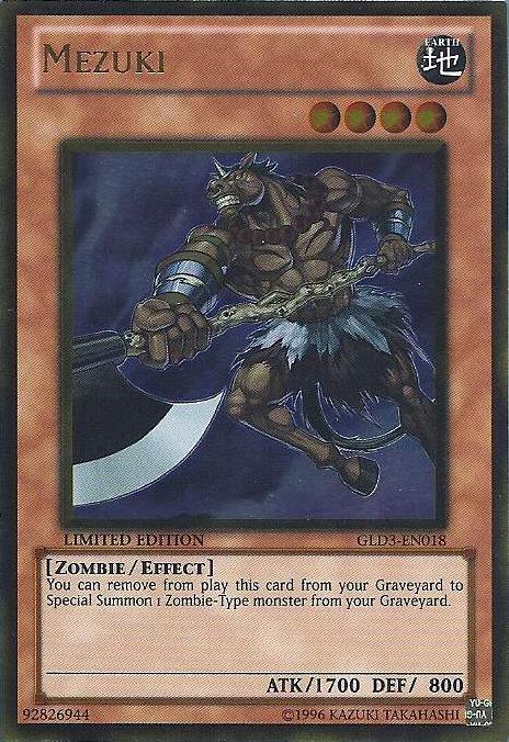 Mezuki [GLD3-EN018] Gold Rare - Josh's Cards