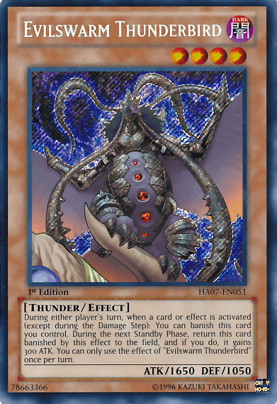 Evilswarm Thunderbird [HA07-EN051] Secret Rare - Josh's Cards