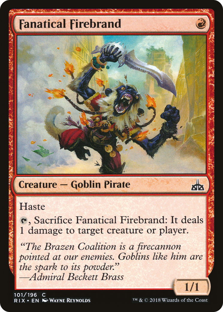Fanatical Firebrand (RIX-101) - Rivals of Ixalan