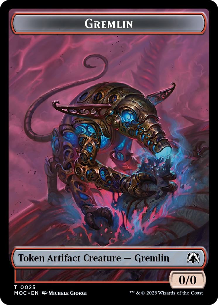 Treasure // Gremlin Double-Sided Token [March of the Machine Commander Tokens] Foil