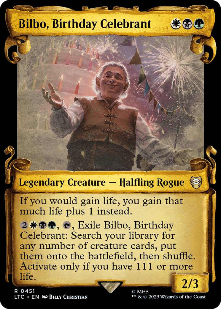 Bilbo, Birthday Celebrant (LTC-451) - Tales of Middle-earth Commander: (Showcase)