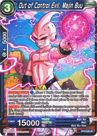 Out of Control Evil, Majin Buu (BT3-048) [Cross Worlds] Parallel Foil