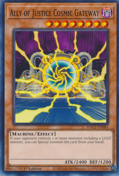 Ally of Justice Cosmic Gateway [HAC1-EN084] Common - Josh's Cards