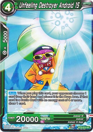 Unfeeling Destroyer Android 15 (BT3-073) [Cross Worlds] Parallel Foil