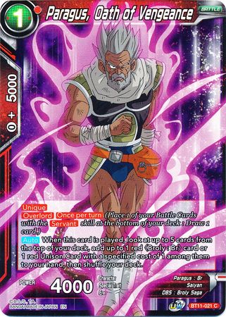 Paragus, Oath of Vengeance (BT11-021) [Vermilion Bloodline 2nd Edition] Parallel Foil