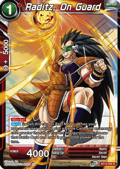Raditz, On Guard (BT15-005) [Saiyan Showdown] Parallel Foil