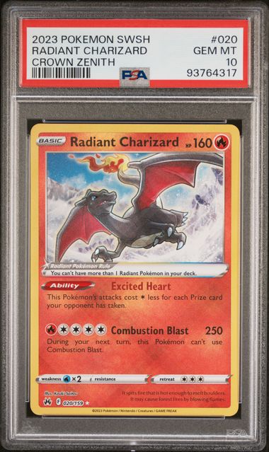 Radiant Charizard Crown Zenith 020/159 PSA 10