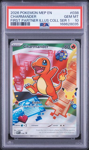 Charmander First Partner Illustration Collection Mega Evolution Promo 038 PSA 10
