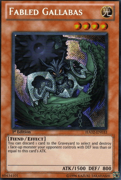Fabled Gallabas [HA02-EN033] Secret Rare - Josh's Cards