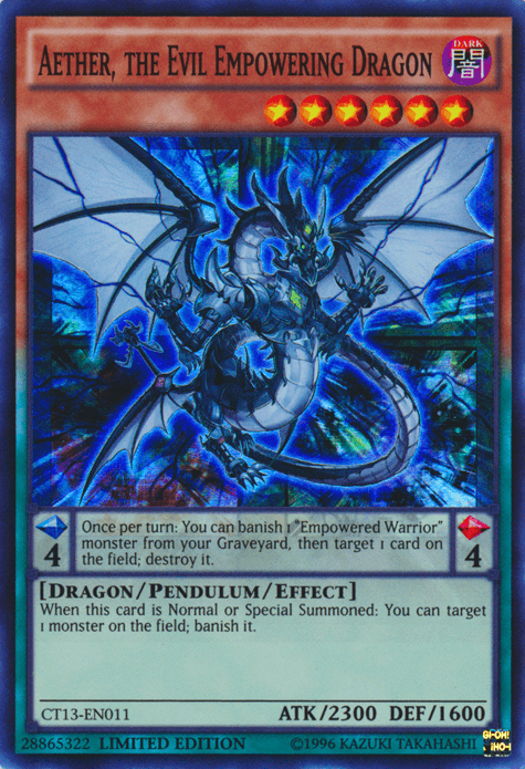 Aether, the Evil Empowering Dragon [CT13-EN011] Super Rare - Josh's Cards
