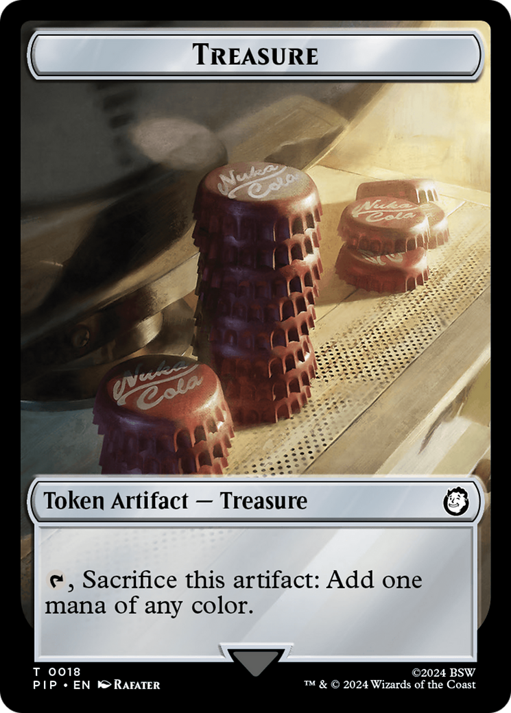 Treasure (0018) // Human Knight Double-Sided Token [Fallout Tokens] Foil