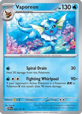 Vaporeon 022/131 - SV Prismatic Evolutions Holofoil