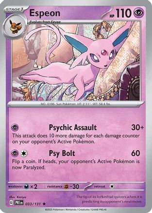 Espeon 033/131 - SV Prismatic Evolutions Reverse Holofoil