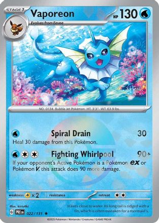 Vaporeon (Poke Ball Pattern) 022/131 - SV Prismatic Evolutions Holofoil