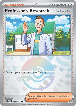 Professor's Research [Professor Elm] (Poke Ball Pattern) 123/131 - SV Prismatic Evolutions Holofoil