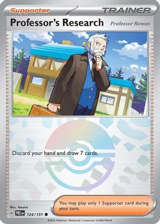 Professor's Research [Professor Rowan] (Poke Ball Pattern) 124/131 - SV Prismatic Evolutions Holofoil